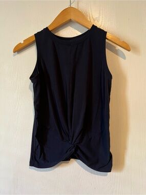 Athleta Girl Twist Around Navy Blue Tank  Top Shirt Youth Girls Size 8-10